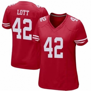 San Francisco 49ers #42 lott red women jersey