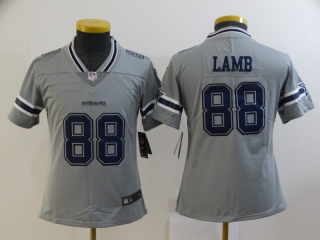 Cowboys-88-CeeDee-Lamb inverted gray youth jersey