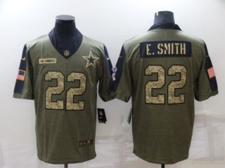 Cowboys-22-Emmitt-Smith 2021 camo salute to service jersey