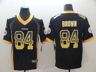Men's Pittsburgh Steelers #84 Antonio Brown Black 2018 Drift Fashion Color Rush Limited Stitched NFL Jersey