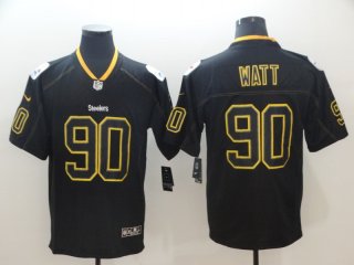 Men's Pittsburgh Steelers #90 T. J. Watt Black 2018 Lights Out Color Rush Limited NFL Jersey