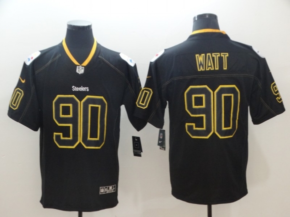 Men's Pittsburgh Steelers #90 T. J. Watt Black 2018 Lights Out Color Rush Limited NFL Jersey