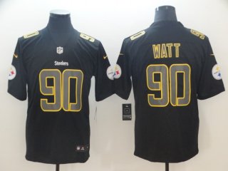 Steelers-90-T.J.-Watt Black-Impact-Rush-Limited-Jersey
