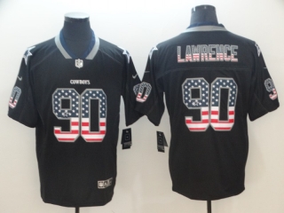 Cowboys-90-Demarcus-Lawrence Black-USA-Flag-Fashion-Limited-Jersey