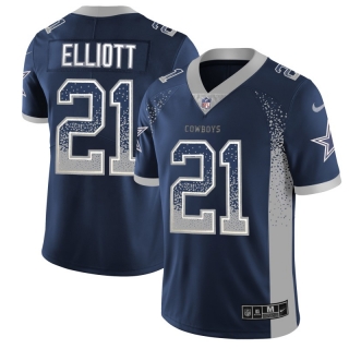 Cowboys-21-Ezekiel-Elliott blue -Drift-Fashion-Limited-Jersey
