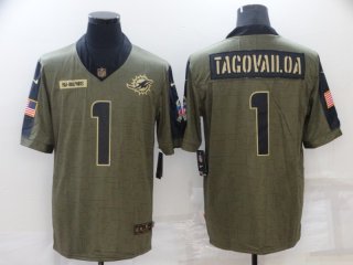 Dolphins-1-Tua-Tagovailoa 2021 salute to service limited jersey