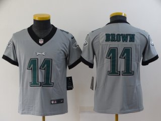 Philadelphia Eagles #11 A. J. Brown inverted youth jersey