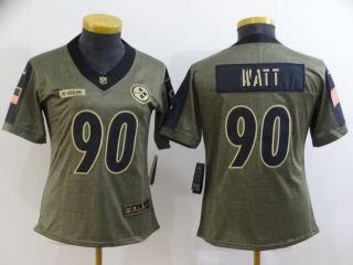 Steelers-90-T.J.-Watt 2021 salute to service limited women jersey