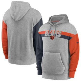Nike Chicago Bears Heathered Gray Fan Gear Heritage Tri-Blend Pullover Hoodie