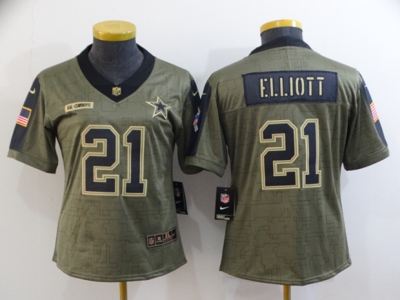 Cowboys-21-Ezekiel-Elliott 2021 salute to service limited women jersey