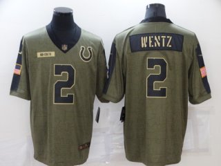 Men's Indianapolis Colts #2 Carson Wentz salute to service 2021 limited jersey
