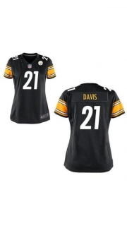 Pittsburgh Steelers #21 DAVIS women black jersey