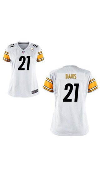 Pittsburgh Steelers #21 DAVIS women white jersey