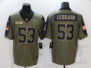 Indianapolis Colts #53 Darius Leonard salute to service 2021 limited jersey