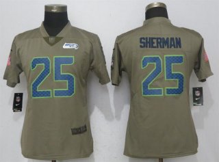 Nike-Seahawks-25-Richard-Sherman-Olive-Women-Salute-To-Service-Limited-Jersey