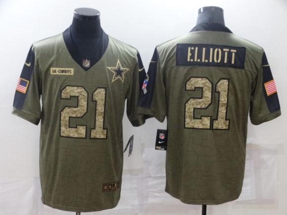 Cowboys-21-Ezekiel-Elliott 2021 salute to service limited jersey