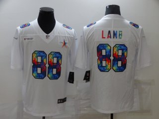 Cowboys-88-CeeDee-Lamb white rainbow limited jersey