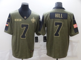 New Orleans Saints #7 Hill 2021 salute to service limited jersey