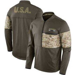 Men's-Oakland-Raiders-Nike-Olive-Salute-to-Service-Sideline-Hybrid-Half-Zip-Pullover-Jacket