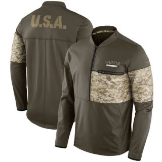 Men's-New-Orleans-Saints-Nike-Olive-Salute-to-Service-Sideline-Hybrid-Half-Zip-Pullover-Jacket
