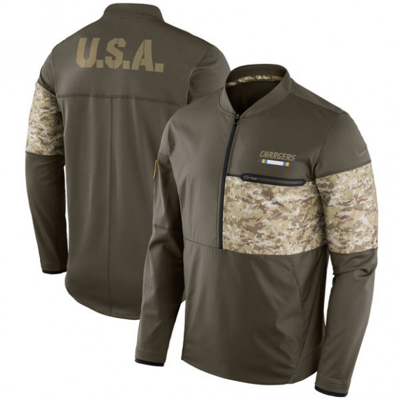 Men's-Los-Angeles-Chargers-Nike-Olive-Salute-to-Service-Sideline-Hybrid-Half-Zip-Pullover-Jacket