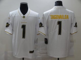 Dolphins-1-Tua-Tagovailoa white gold jersey
