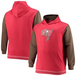 Tampa Bay Buccaneers Fanatics Branded Big & Tall Block Party Pullover Hoodie - Red&Pewter