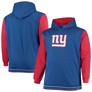 New York Giants Fanatics Branded Big & Tall Block Party Pullover Hoodie - Royal&Red