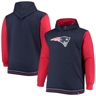 New England Patriots Fanatics Branded Big & Tall Block Party Pullover Hoodie - Navy&Red