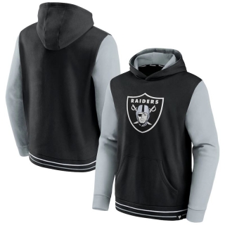 Las Vegas Raiders Fanatics Branded Block Party Pullover Hoodie - Black&Gray