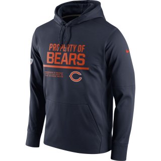 Men's Chicago Bears Nike Navy Circuit Property Of Performance Pullover Hoodie