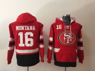 San Francisco 49ers #16 red stitched hoodies