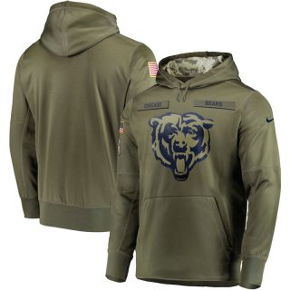 Men's Chicago Bears 2018 Olive Salute To Service Sideline Therma Performance Pullover