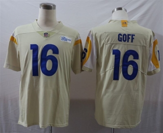 Los Angeles Rams #16 GOFF cream limited jersey