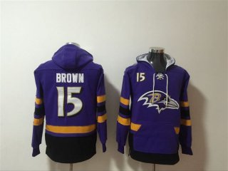 Baltimore Ravens #15 purple stitched hoodies