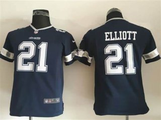 Cowboys-21-Ezekiel-Elliott youth blue jersey
