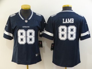 Cowboys-88-Ceedee-Lamb blue women jersey
