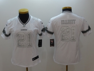 Nike-Cowboys-21-Ezekiel-Elliott-White-Women-Platinum-Limited-Jersey