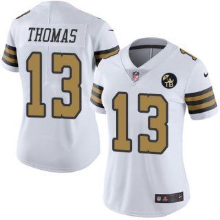 Nike-Saints-13-Michael-Thomas-White-Women-With-Tom-Benson-Patch-Color-Rush-Limited-Jersey