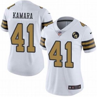 Nike-Saints-41-Alvin-Kamara-White-Women-With-Tom-Benson-Patch-Color-Rush-Limited-Jersey