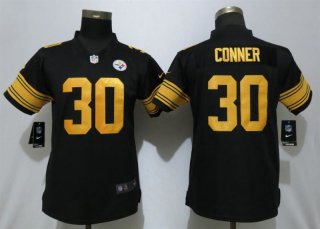 Nike-Steelers-30-James-Conner-Black-Women-Color-Rush-Limited-Jersey