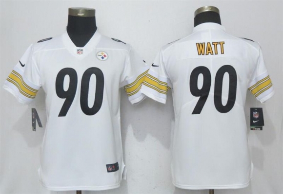 Nike-Steelers-90-T.J.-Watt-White-Women-Vapor-Untouchable-Player-Limited-Jersey