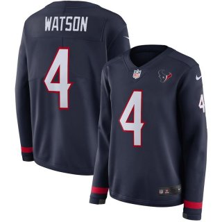 Nike-Texans-4-Deshaun-Watson-Navy-Women-Long-Sleeve-Limited-Jersey