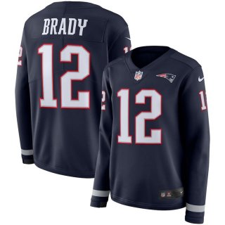 Nike-Patriots-12-Tom-Brady-Navy-Women-Long-Sleeve-Limited-Jersey