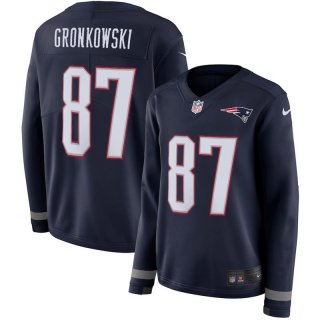 Nike-Patriots-87-Rob-Gronkowski-Navy-Women-Long-Sleeve-Limited-Jersey