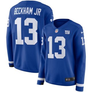 Nike-Giants-13-Odell-Beckham-Jr.-Blue-Women-Long-Sleeve-Limited-Jersey