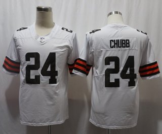 Browns-24-Nick-Chubb white Vapor Stitched Football Jersey