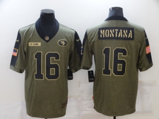 San Francisco 49ers #16 Montana salute to service 2021 limited jersey