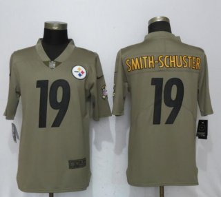 Nike-Steelers-19-JuJu-Smith-Schuster-Olive-Salute-To-Service-Limited-Jersey
