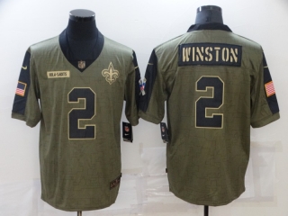 New Orleans Saints #2 Winston salute to service 2021 limited jersey